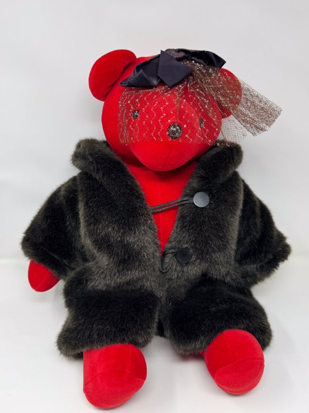 Vintage 1983 Lauren Bearcall Teddy Bear North American Bear Co Red Plush Collect